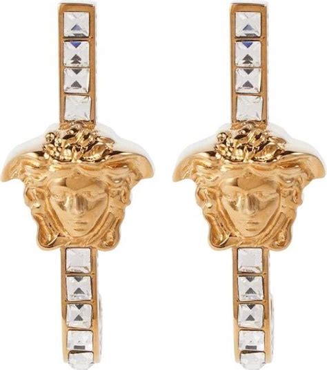 versace gold medusa stud earrings